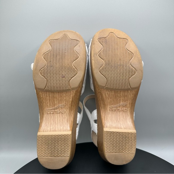 Dansko Season White Full Grain Heeled Sandals Women 39 - Picture 8 of 10